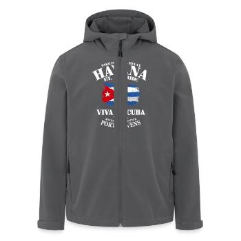 Havana - Cuba Flag - Veste softshell homme en polyester recyclé Stanley/Stella - charbon - Devant - AI Model Male 185 light (185cm)