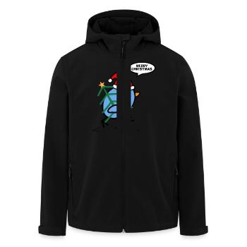 Vogel Christmas - Recycelte Männer Softshell-Jacke von Stanley/Stella - Schwarz - Vorne - AI Model Male 185 light (185cm)