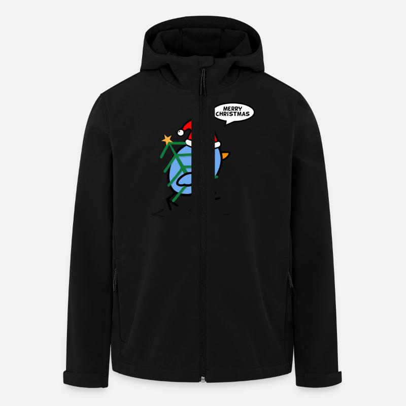 Vogel Christmas - Recycelte Männer Softshell-Jacke von Stanley/Stella - Schwarz