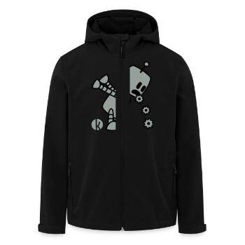 Robo Kotz (2c) - Recycelte Männer Softshell-Jacke von Stanley/Stella - Schwarz - Vorne - AI Model Male 185 light (185cm)