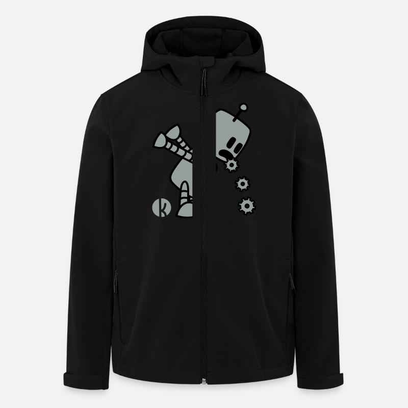 Robo Kotz (2c) - Recycelte Männer Softshell-Jacke von Stanley/Stella - Schwarz