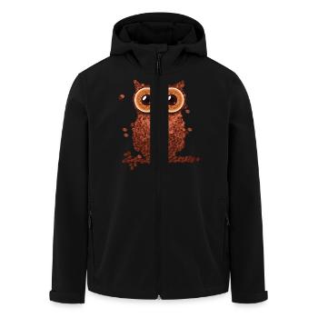 Funny Geek Coffee Night Owl - Recycelte Männer Softshell-Jacke von Stanley/Stella - Schwarz - Vorne - AI Model Male 185 light (185cm)