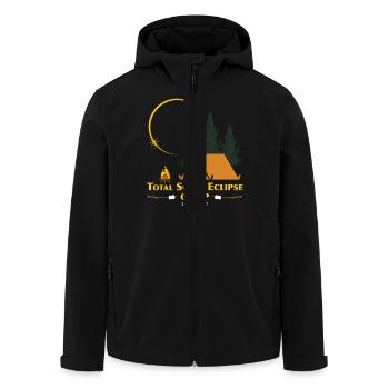 Total Solar Eclipse Camp - Men’s Recycled Softshell Jacket by Stanley/Stella - black - Front - AI Model Male 185 light (185cm)