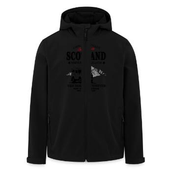Schottland - Scotland - Jeep - Recycelte Männer Softshell-Jacke von Stanley/Stella - Schwarz - Vorne - AI Model Male 185 light (185cm)