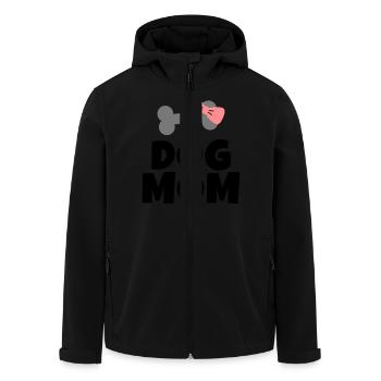 Dog Mom Chien maman - Veste softshell homme en polyester recyclé Stanley/Stella - noir - Devant - AI Model Male 185 light (185cm)