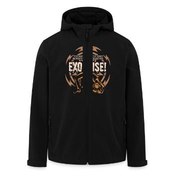 Funny Gym T Shirt Exorcise! für Horror Film Fans - Recycelte Männer Softshell-Jacke von Stanley/Stella - Schwarz - Vorne - AI Model Male 185 light (185cm)