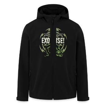 Funny Gym T Shirt Exorcise! für Horror Film Fans - Recycelte Männer Softshell-Jacke von Stanley/Stella - Schwarz - Vorne - AI Model Male 185 light (185cm)