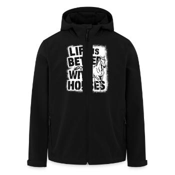La vie est meilleure avec les chevaux - Veste softshell homme en polyester recyclé Stanley/Stella - noir - Devant - AI Model Male 185 light (185cm)