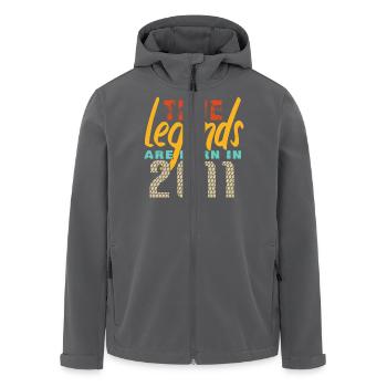 Les vrais légendes sont nés en 2011. Année 2025. - Veste softshell homme en polyester recyclé Stanley/Stella - charbon - Devant - AI Model Male 185 light (185cm)