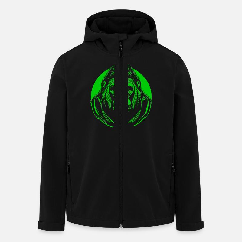 Grünes Gorilla Logo - Recycelte Männer Softshell-Jacke von Stanley/Stella - Schwarz