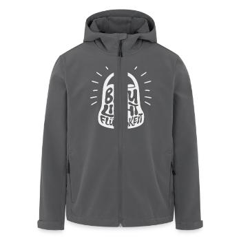 Blaulichtflüssigkeit - Blaulicht Symbol weiß - Recycelte Männer Softshell-Jacke von Stanley/Stella - Schwarz - Vorne - AI Model Male 185 light (185cm)