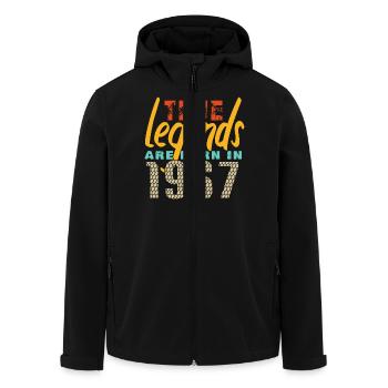 Die True Legends wurden 1967 geboren. Jahr 2025. - Recycelte Männer Softshell-Jacke von Stanley/Stella - Schwarz - Vorne - AI Model Male 185 light (185cm)