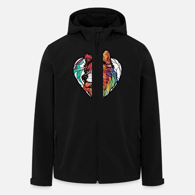Samoyed Dog Heart Love - Men’s Recycled Softshell Jacket by Stanley/Stella - black
