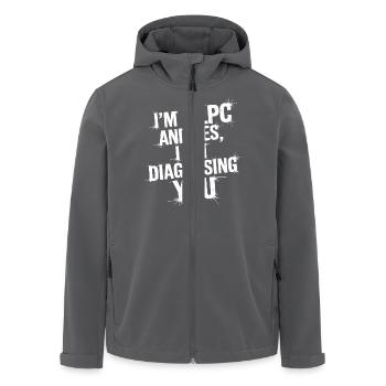 Psychologe Humor: Diagnose inklusive - Recycelte Männer Softshell-Jacke von Stanley/Stella - Schwarz - Vorne - AI Model Male 185 light (185cm)
