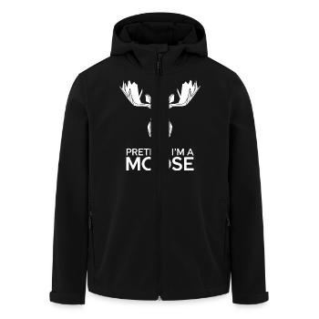 Moose humor for animal lovers - Men’s Recycled Softshell Jacket by Stanley/Stella - black - Front - AI Model Male 185 light (185cm)