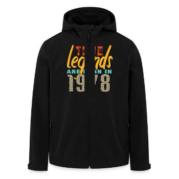 Die True Legends wurden 1978 geboren. Jahr 2025. - Recycelte Männer Softshell-Jacke von Stanley/Stella - Schwarz - Vorne - AI Model Male 185 light (185cm)