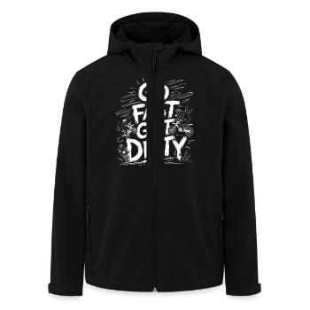 Adventure and speed - Men’s Recycled Softshell Jacket by Stanley/Stella - black - Front - AI Model Male 185 light (185cm)