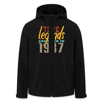Die True Legends wurden 1987 geboren. Jahr 2025. - Recycelte Männer Softshell-Jacke von Stanley/Stella - Schwarz - Vorne - AI Model Male 185 light (185cm)