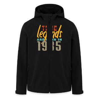 Die True Legends wurden 1935 geboren. Jahr 2025. - Recycelte Männer Softshell-Jacke von Stanley/Stella - Schwarz - Vorne - AI Model Male 185 light (185cm)