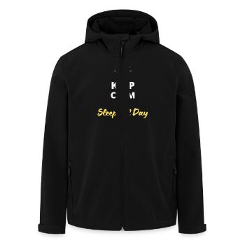T-shirt fun « Keep Calm and Sleep All Day » - Veste softshell homme en polyester recyclé Stanley/Stella - noir - Devant - AI Model Male 185 light (185cm)