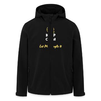 T-shirt humoristique « Keep Calm and Let Me Google - Veste softshell homme en polyester recyclé Stanley/Stella - noir - Devant - AI Model Male 185 light (185cm)