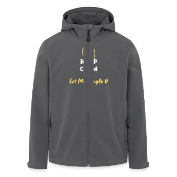 T-shirt humoristique « Keep Calm and Let Me Google - Veste softshell homme en polyester recyclé Stanley/Stella - charbon - Devant - AI Model Male 185 light (185cm)