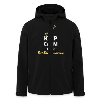 humoristique « Keep Calm and Text Back Tomorrow » - Veste softshell homme en polyester recyclé Stanley/Stella - noir - Devant - AI Model Male 185 light (185cm)