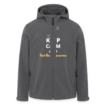 humorvolles "Keep Calm and Text Back Tomorrow" - Recycelte Männer Softshell-Jacke von Stanley/Stella - Anthrazit - Vorne - AI Model Male 185 light (185cm)
