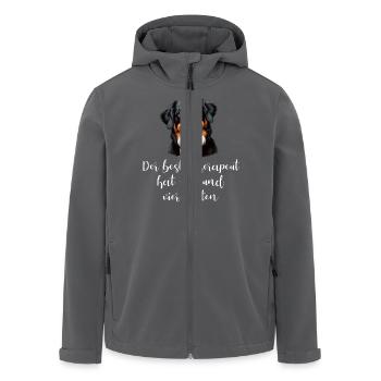 Le meilleur thérapeute a de la fourrure et quatre pattes - Veste softshell homme en polyester recyclé Stanley/Stella - charbon - Devant - AI Model Male 185 light (185cm)