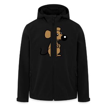 Mouse Big Nose Mouse Small Rat Rodent Cute - Men’s Recycled Softshell Jacket by Stanley/Stella - black - Front - AI Model Male 185 light (185cm)