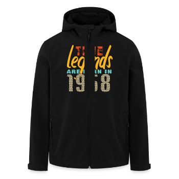 Die True Legends wurden 1958 geboren. Jahr 2025. - Recycelte Männer Softshell-Jacke von Stanley/Stella - Schwarz - Vorne - AI Model Male 185 light (185cm)