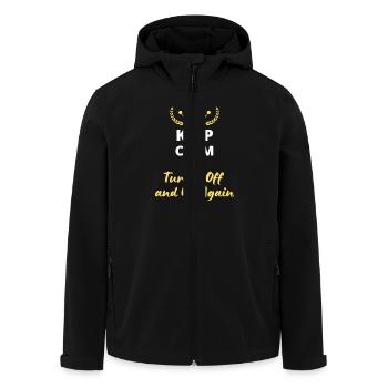 “Keep Calm and Turn It Off and On Again” - Geek - Veste softshell homme en polyester recyclé Stanley/Stella - noir - Devant - AI Model Male 185 light (185cm)