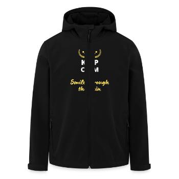 “Keep Calm and Smile Through the Pain » - Veste softshell homme en polyester recyclé Stanley/Stella - noir - Devant - AI Model Male 185 light (185cm)
