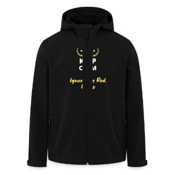 “Keep Calm and Ignore the Red Flags” - Sarcasme - Veste softshell homme en polyester recyclé Stanley/Stella - noir - Devant - AI Model Male 185 light (185cm)