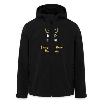 Keep Calm and Laugh at Your Own Texts - Men’s Recycled Softshell Jacket by Stanley/Stella - black - Front - AI Model Male 185 light (185cm)