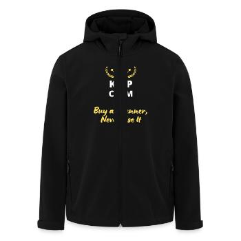 Bewahren Sie Ruhe und kaufen Sie einen Planer, verwenden Sie ihn niemals - Recycelte Männer Softshell-Jacke von Stanley/Stella - Schwarz - Vorne - AI Model Male 185 light (185cm)