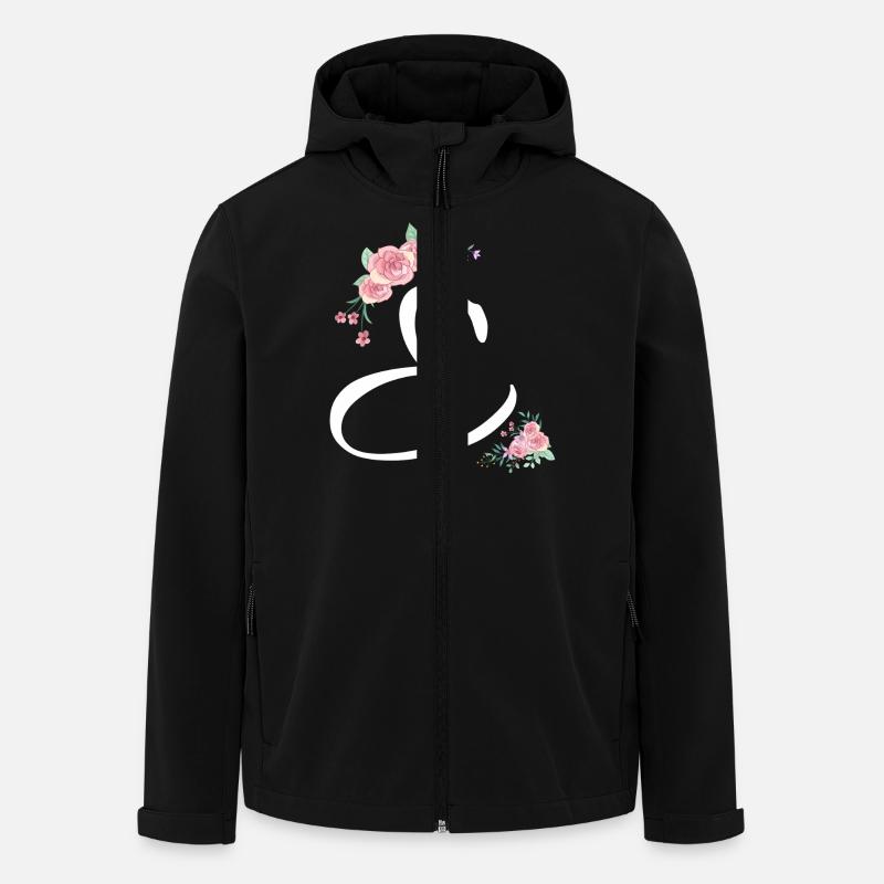 Lettre e fleurs - Veste softshell homme en polyester recyclé Stanley/Stella - noir