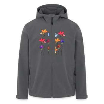 Blumen - Recycelte Männer Softshell-Jacke von Stanley/Stella - Schwarz - Vorne - AI Model Male 185 light (185cm)