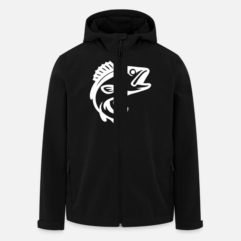 Fish Silhouette - Men’s Recycled Softshell Jacket by Stanley/Stella - black