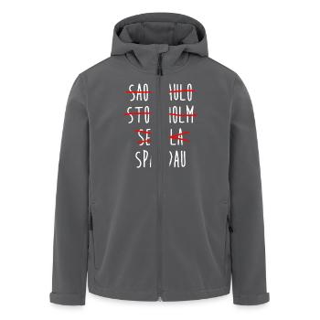 Spandau - Berlin - Germany - District - Men’s Recycled Softshell Jacket by Stanley/Stella - anthracite - Front - AI Model Male 185 light (185cm)