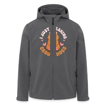I Just Freaking Love Groundhogs Rodent Animal - Recycelte Männer Softshell-Jacke von Stanley/Stella - Schwarz - Vorne - AI Model Male 185 light (185cm)