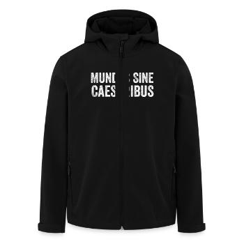 Mundus Sine Caesaribus Zitat Latein - Recycelte Männer Softshell-Jacke von Stanley/Stella - Schwarz - Vorne - AI Model Male 185 light (185cm)