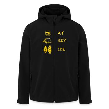 Eat Sleep Ride - Men’s Recycled Softshell Jacket by Stanley/Stella - black - Front - AI Model Male 185 light (185cm)