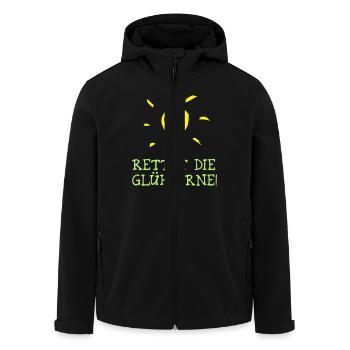 Rettet die Glühbirne! - Save the Bulb! - Recycelte Männer Softshell-Jacke von Stanley/Stella - Schwarz - Vorne - AI Model Male 185 light (185cm)