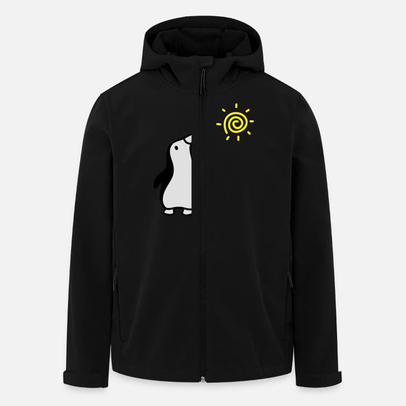 Pinguin + Sonne - Recycelte Männer Softshell-Jacke von Stanley/Stella - Schwarz