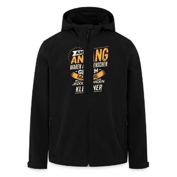 Am Anfang Klempner RAHMENLOS Berufe Jobs Geschenk - Recycelte Männer Softshell-Jacke von Stanley/Stella - Schwarz - Vorne - AI Model Male 185 light (185cm)