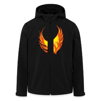 Feuervogel Phönix Flammen Federn - Recycelte Männer Softshell-Jacke von Stanley/Stella - Schwarz - Vorne - AI Model Male 185 light (185cm)