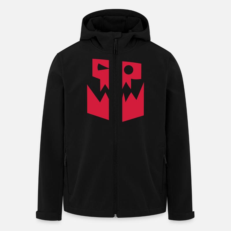 orc symbole face monstre - Veste softshell homme en polyester recyclé Stanley/Stella - noir