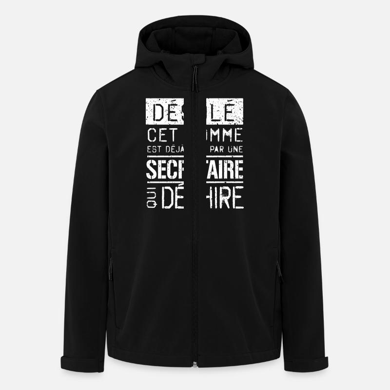 DESOLÉ CET HOMME EST PRIS PAR UNE SECRETAIRE - Veste softshell homme en polyester recyclé Stanley/Stella - noir