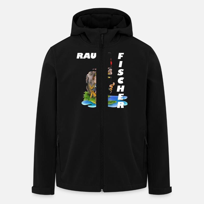 Raubfischer - Recycelte Männer Softshell-Jacke von Stanley/Stella - Schwarz